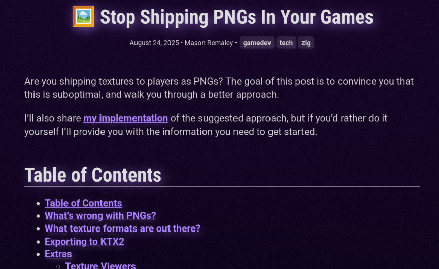Arrêtez d'utiliser les PNG comme textures de jeu !