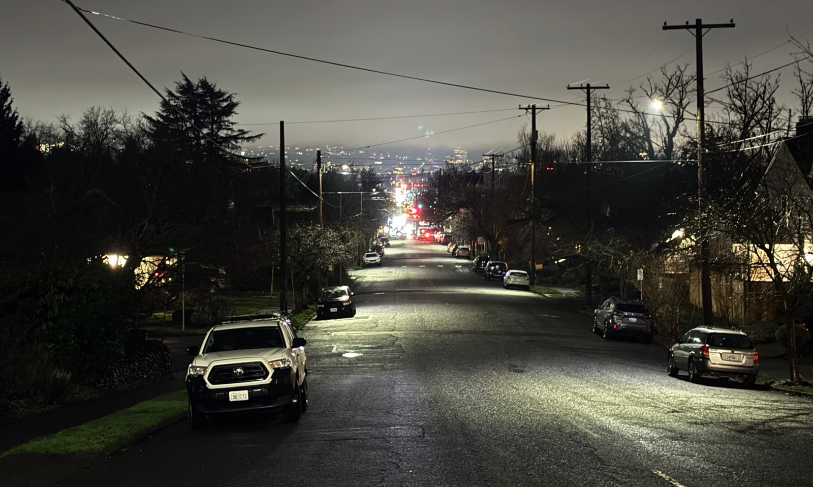 A rainy night in Portland.