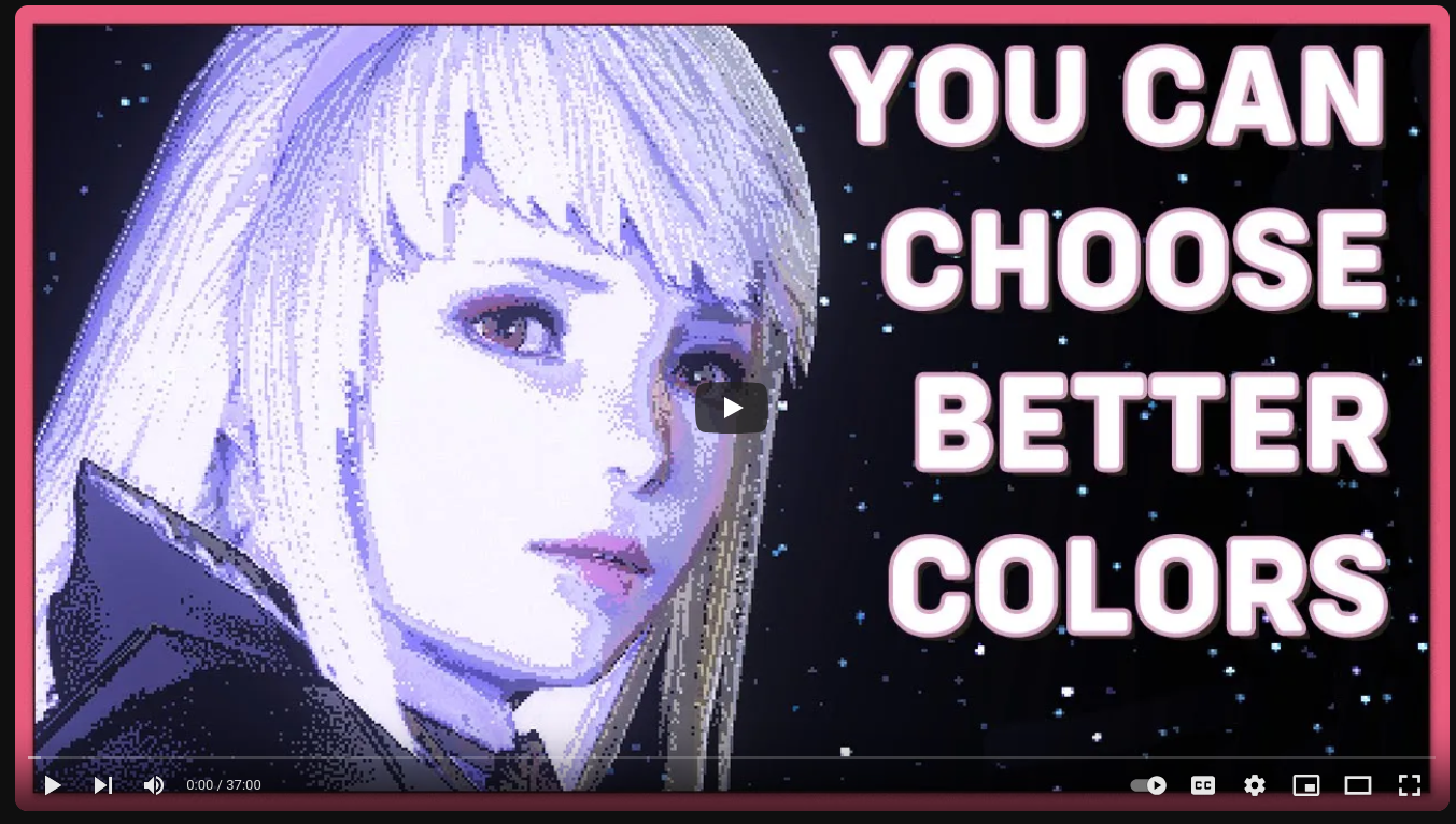 screenshot of a youtube video with the text 'you can choose better colors'