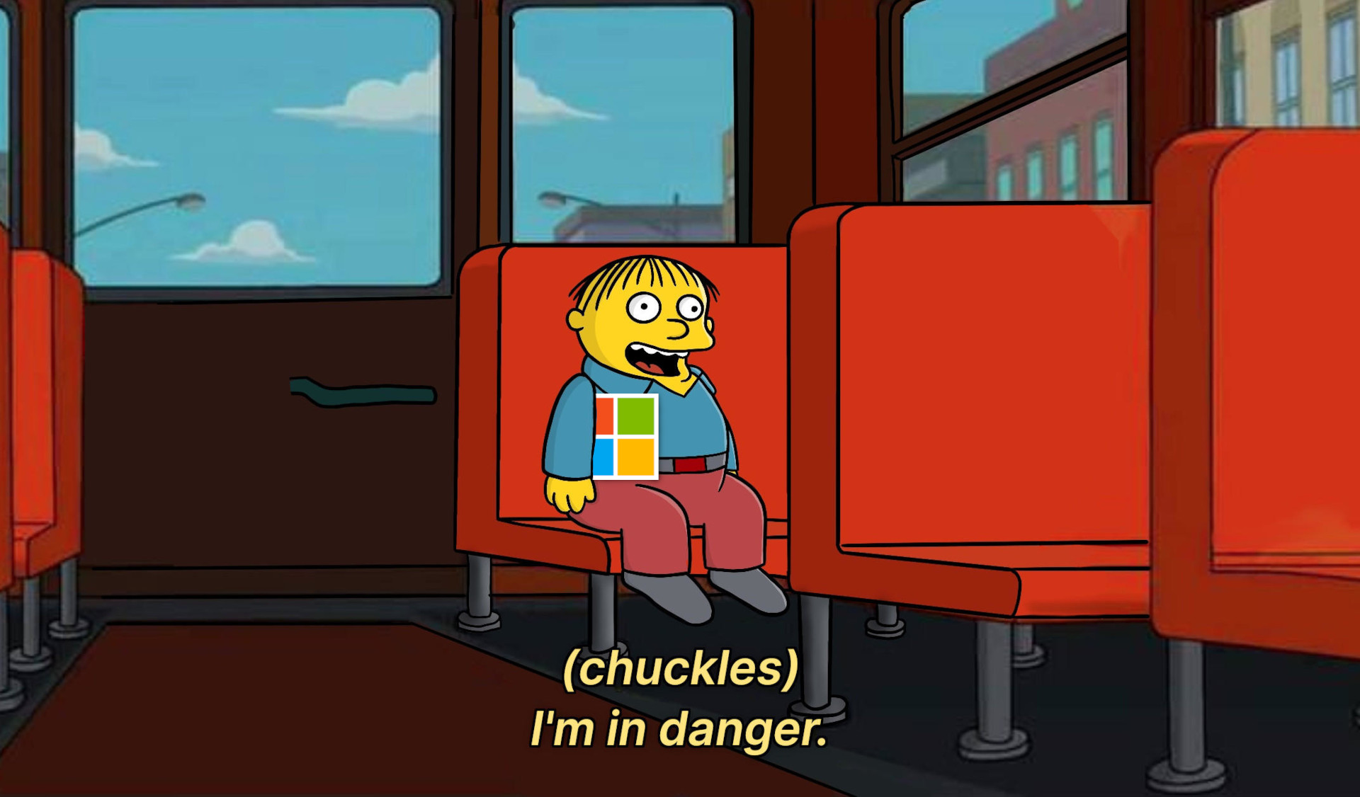 i'm in danger meme with the windows logo
